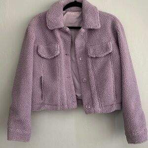 Lavender Terry Crop Jacket